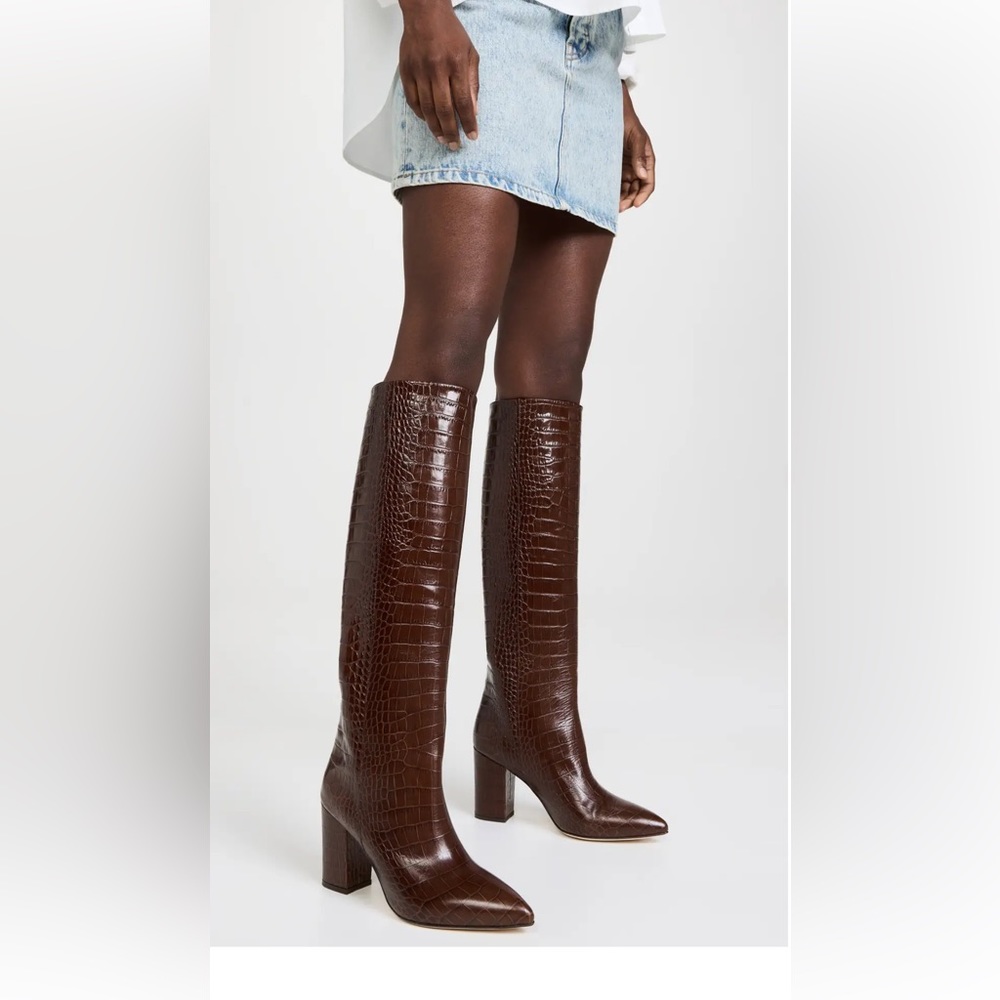 Paris Texas NIB size 7 brown - Tall Stacked Heel Boots